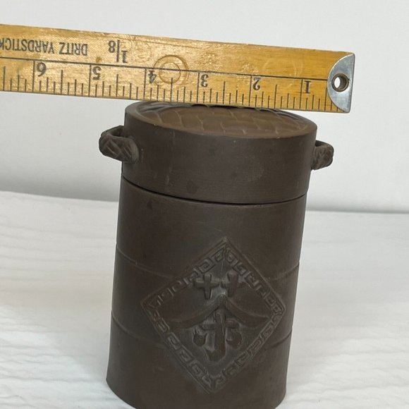 Zisha Clay Pottery Tea Container Dark Brown Decoration canister shape steamer - Picture 13 of 15